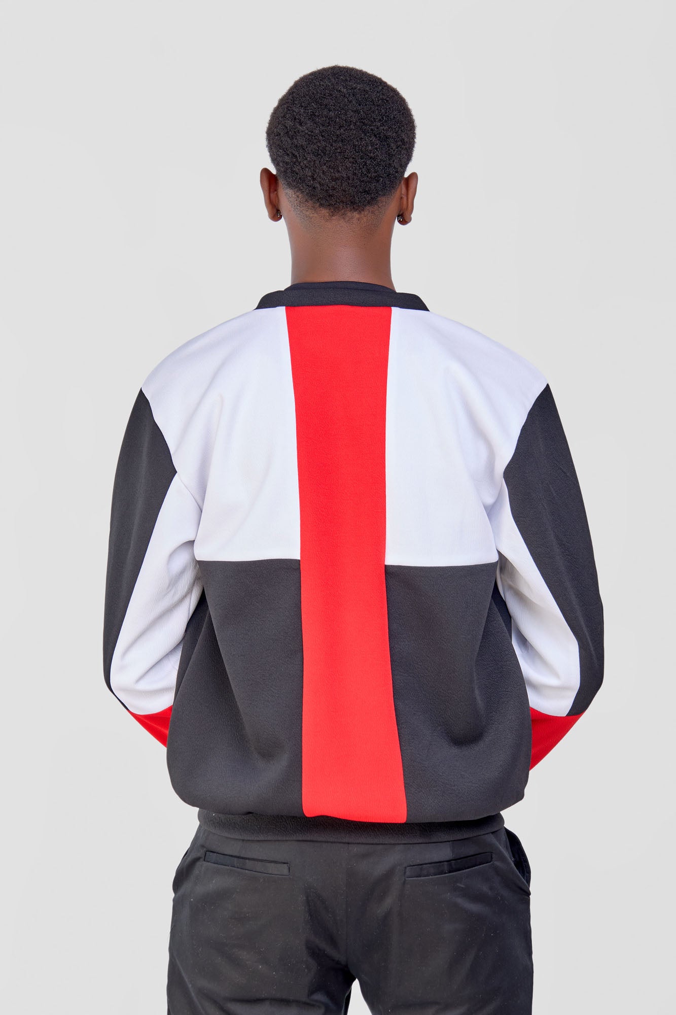 Patched Bomber Jacket - Black/White/Red