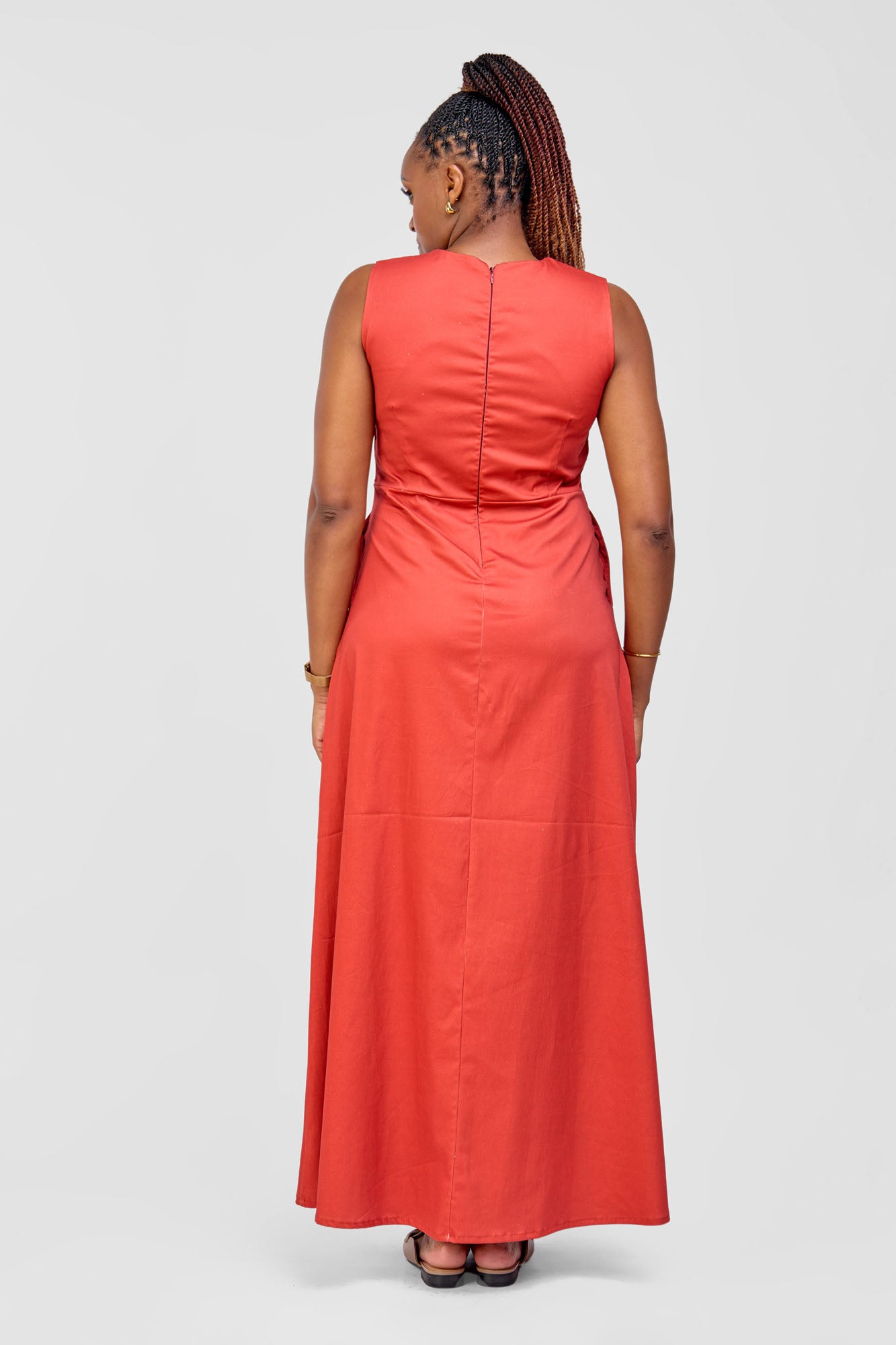 Cotton Maxi Dress - Rust